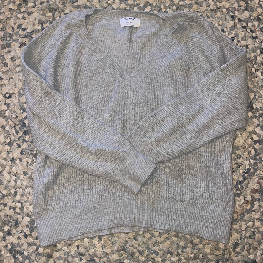 Old Navy Gray V-neck Sweater